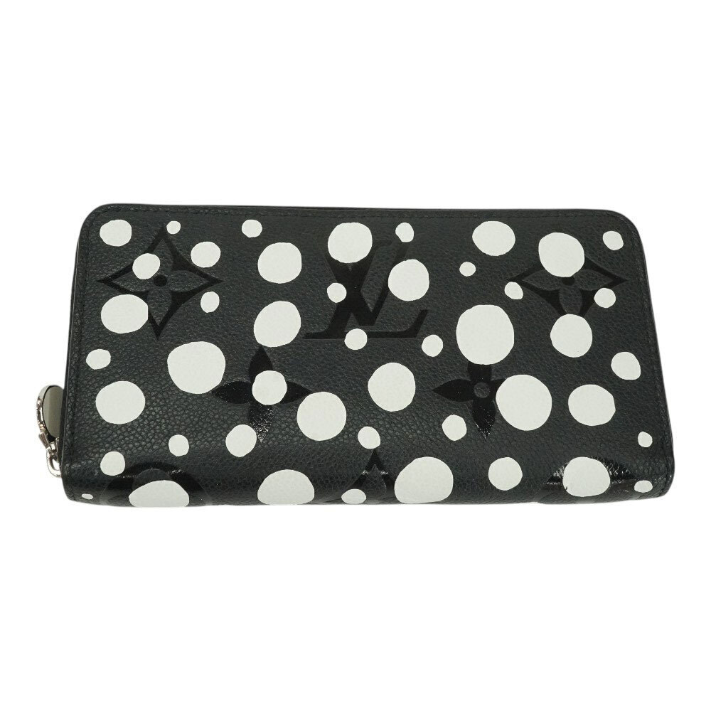 Louis Vuitton Zippy Wallet Yayoi Kusama Collaboration Leather Black White